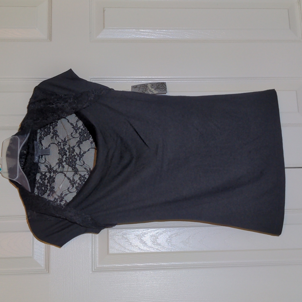 Miss Majesty NWT lace back drape neck small black